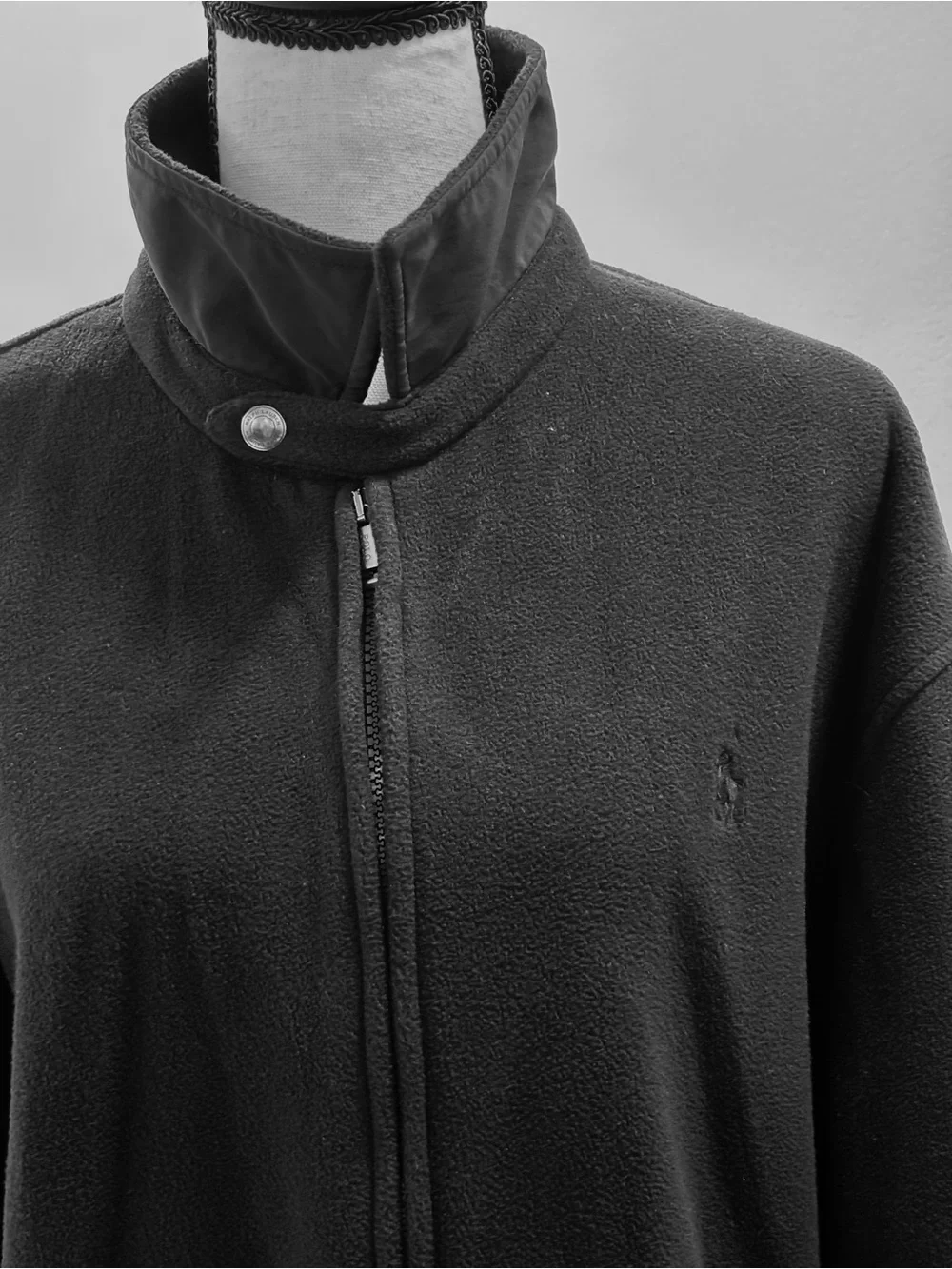 Polo Ralph Lauren Men’s Fleece Jacket Full Zip Black Large L Excellent Condition